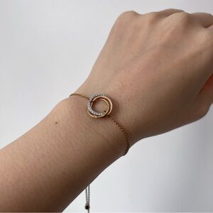 NWT Cartier Style  Trinity Interlocking Circle Bolo Bracelet